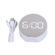 Digital Mirror Clock Alarm White Big Round Screen Easy to Read Portable LED Clock for Office Bedroom Travel