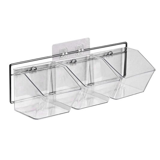 Wall Mounted Storage Container 3 Layer Wall Hanging Kitchen Storage Box for Garlic Ginger Onion Horizontal Hanging