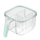 Seasoning Box 4 Compartments Transparent Window Strong PET Seasoning Jar with 4 Spoons for Home Kitchen Cooking Light Green