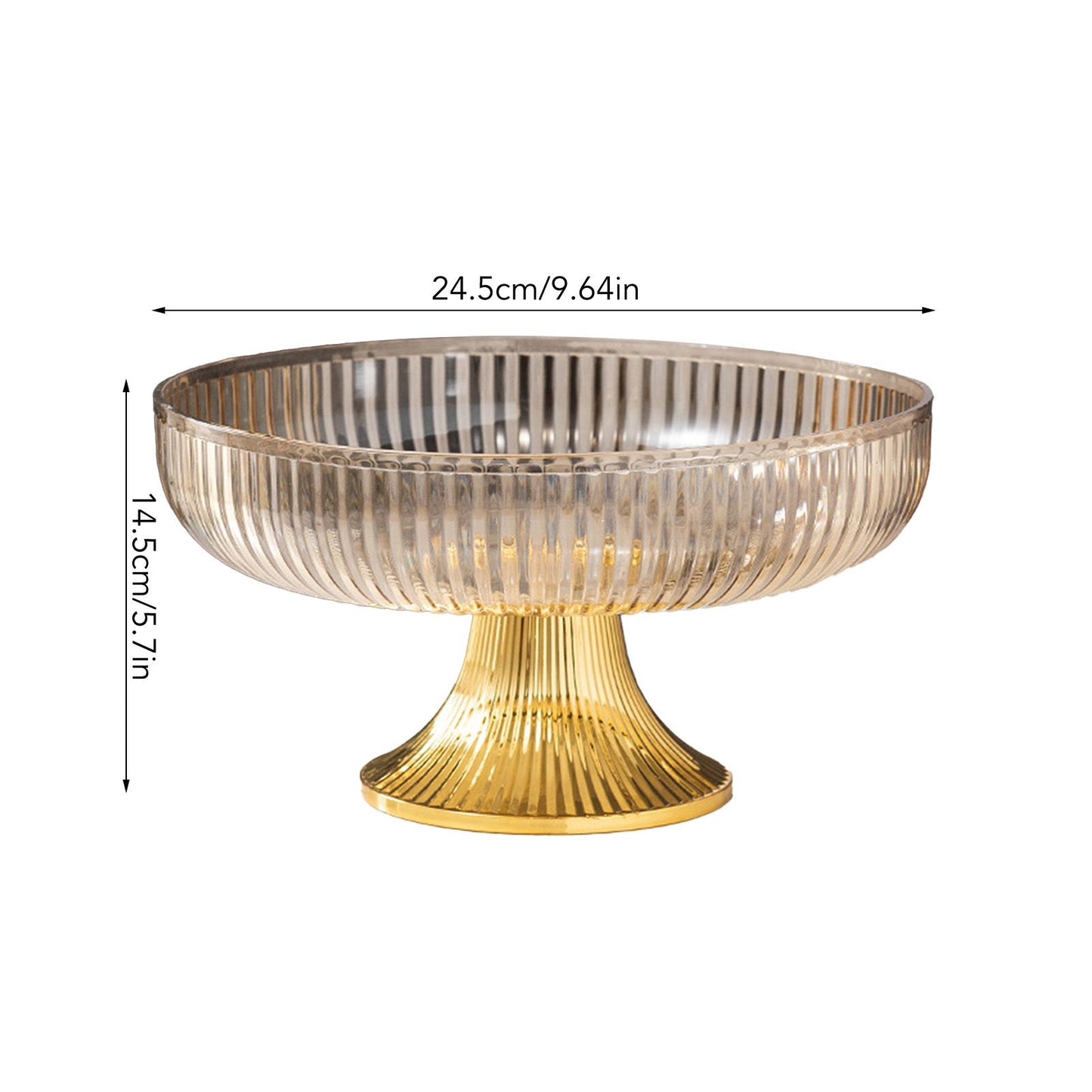 Fruit Plate Multifunctional Plastic Stylish Space Saving Decorative Snack Bowl for Candy Nuts Amber