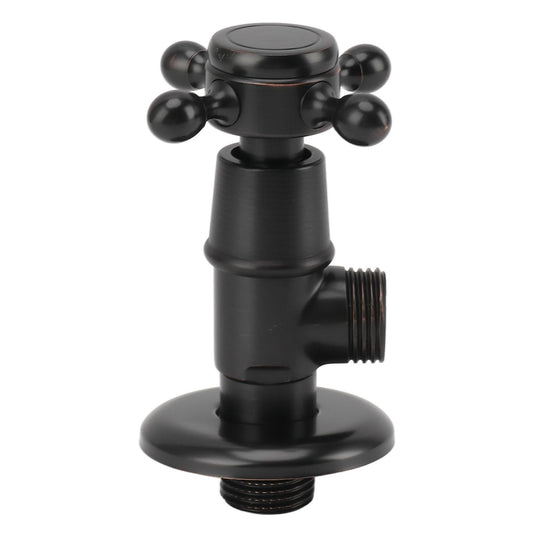 Solid Brass Angle Stop Valve Retro Thickened Cold Hot Triangle Valve Explosion Proof Water Shut Off Valve Black