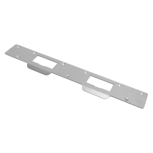 Door Strike Plate Double Holes Steel Reinforced Strong Easy Install Security Stike for 5‑1/2in to 6in Hole Center Distance White