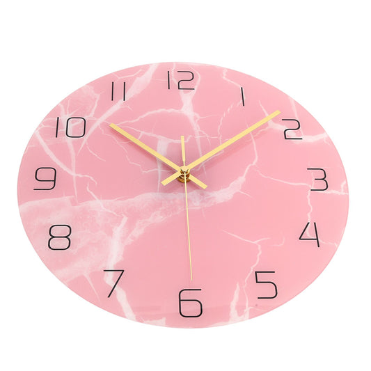 Innovative Pink Wall Clock Acrylic UV Printing Clock for Living Room Home Bedroom