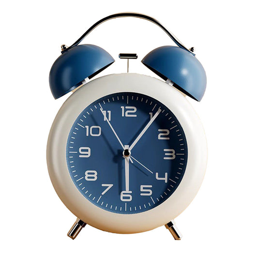 Twin Bell Alarm Clock for Kids ABS Battery Operated Cute Desktop Bedside Alarm Clock with Night Light for Bedroom Living Room Blue
