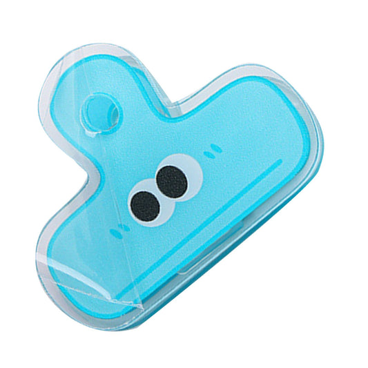 Stationery Clip Plastic Cute Cartoon Double Sided Multifunctional Long Tail Document Clamps For Office Supplies Binder Paper Blue Expression