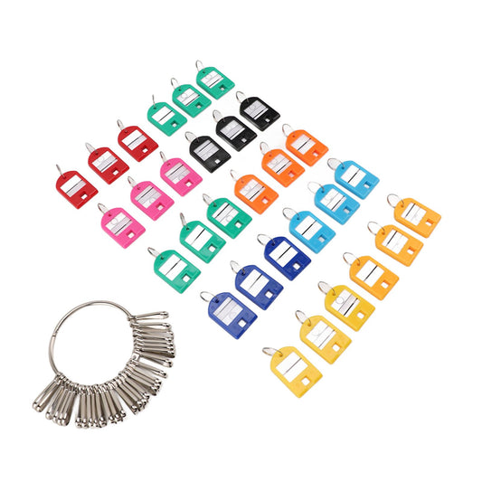 Key Organizer Iron Plastic Portable 8.2cm with 30 Colorful Key Tags Key Organizer Keychain for Houses Offices Hotels Apartments