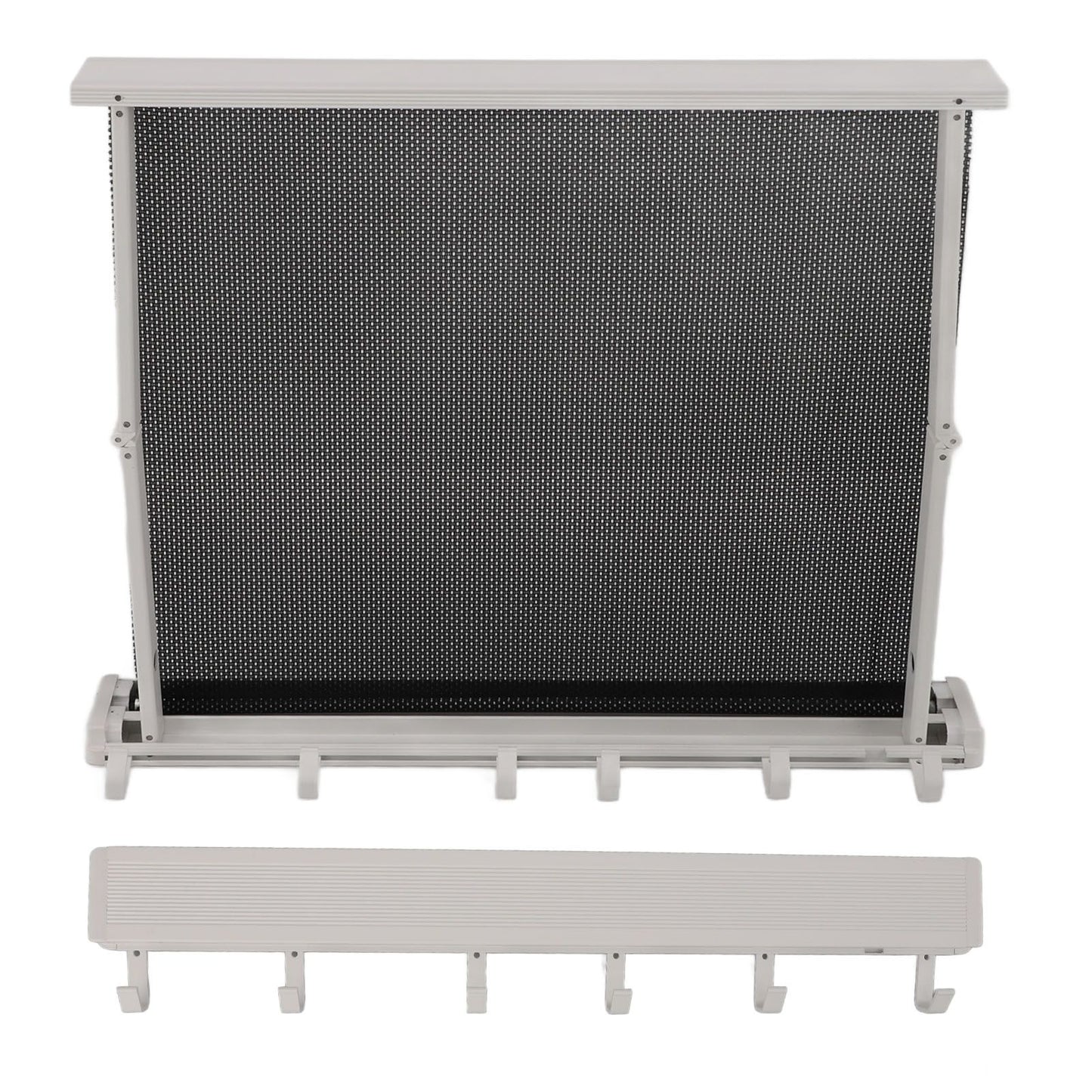 Retractable Clothes Drying Rack with Template Wall Mount Mesh Breathable Platform Aluminium Laundry Drying Rack for Patio Bathroom White