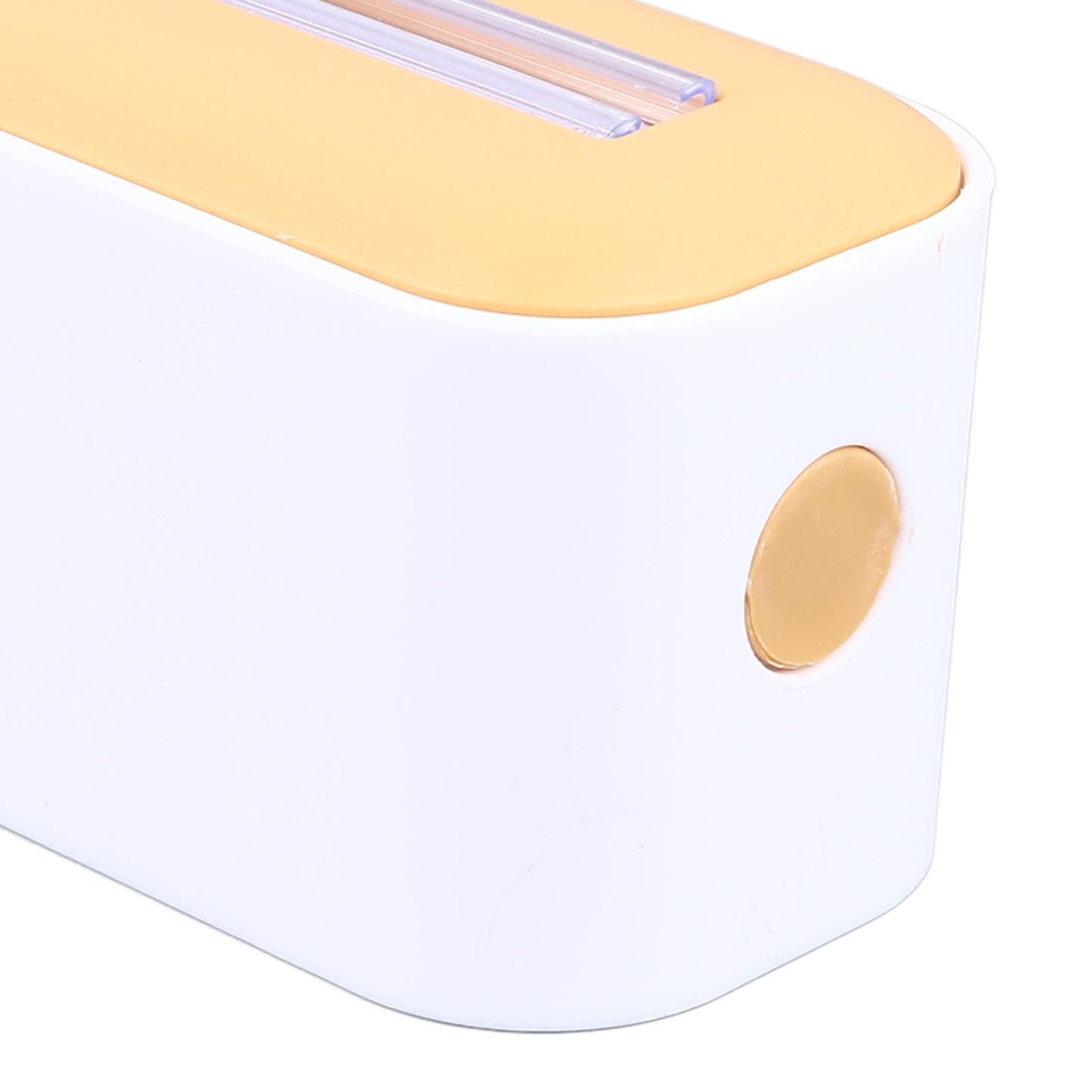 Reusable Cling Film Dispenser Magnetic Refillable Plastic Wrap Dispenser with Cutter Magnetic Stripe White Yellow