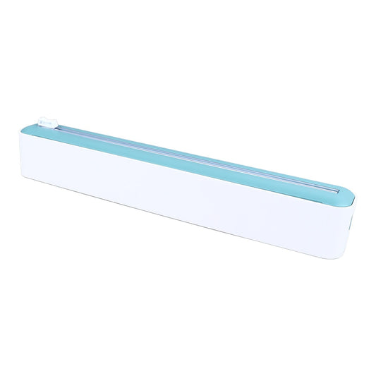 Reusable Cling Film Dispenser Magnetic Refillable Plastic Wrap Dispenser with Cutter Magnetic Stripe White Green