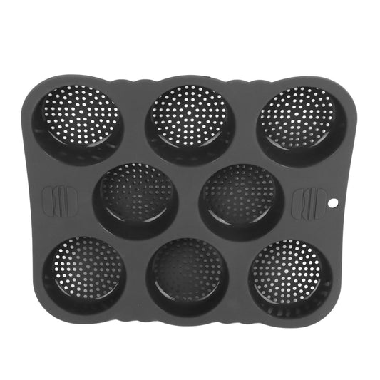Hamburger Bun Mold Silicone 8 Cavity Easy Release Heat Resistant Hamburger Bread Bakery Pan for Kitchen