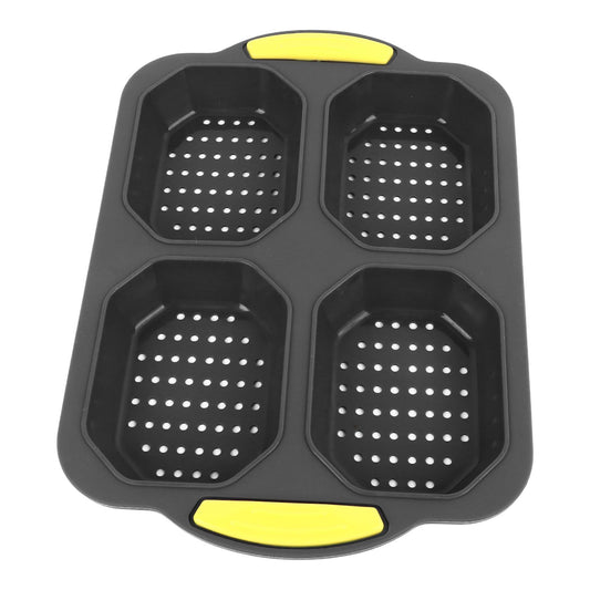 4 Grid Silicone Loaf Pan Baking Pan for Baking French Baguettes Hot Dog Buns Bread Mold Nonstick Dishwasher Safe Heat Resistant