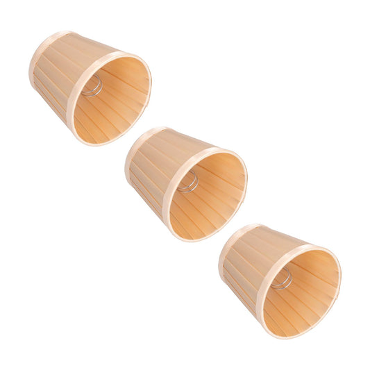 3PCS Cloth Lampshade E14 Clip On Fabric Lamp Cover for Chandelier Wall Lamp Office Home Decor(Light Gold )
