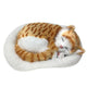 Realistic Sleeping Cat Toy Breathing Cat Stuffed Animal Doll with Mat Plush Toys for Children Home Ornament