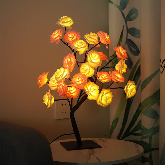 Removable Plastic Base USB Switch LED Simulation Rose Decoration Night Light