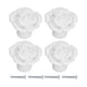 4 Set Rose Shaped Handle Modern Ceramic Cabinet Knob for Home Living Room BedroomWhite