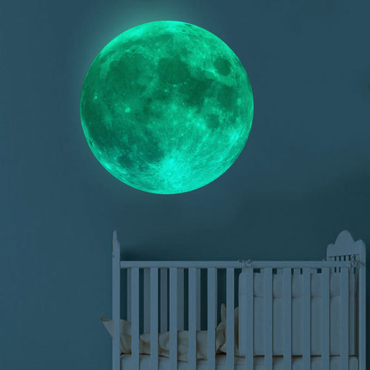 Moon Wall Sticker Glowing Luminous Wall Sticker PVC DIY Wall Paper for Bedroom Decoration32cm / 12.6in