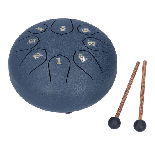 6in 8 Tones Tongue Drum with Mallets Music Book Musical Percussion Instruments for Meditation EntertainmentNavy Blue