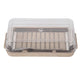 Stainless Steel Butter Cutter Container Butter Storage Box with Transparent Cover for KitchenWheat Chassis
