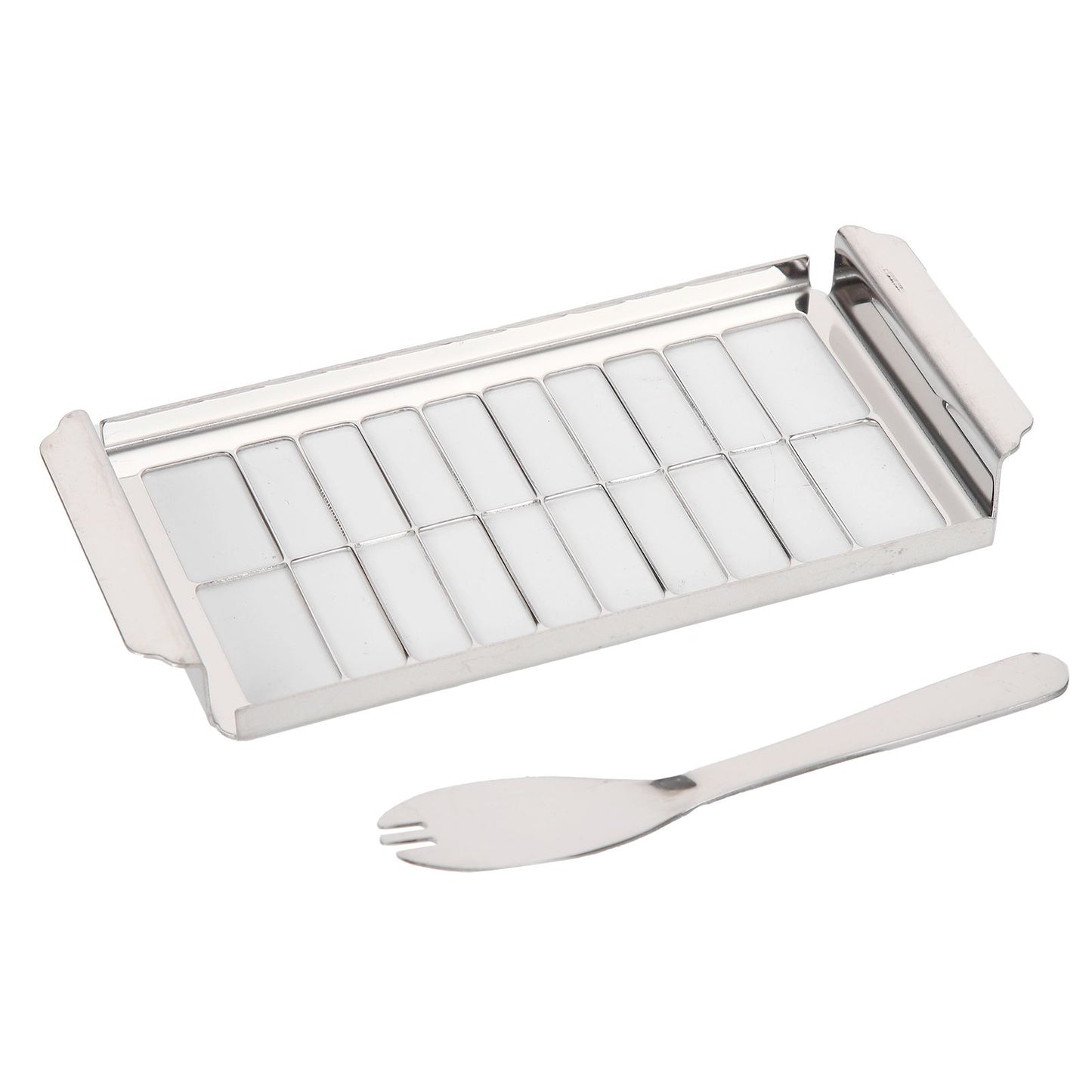 Stainless Steel Butter Cutter Container Butter Storage Box with Transparent Cover for KitchenWheat Chassis