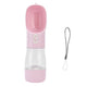 2 in 1 Pet Water Bottle Portable Anti Leakage Dog Food Bottler for Outdoor TravelingPink