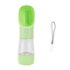 2 in 1 Pet Water Bottle Portable Anti Leakage Dog Food Bottler for Outdoor TravelingGreen