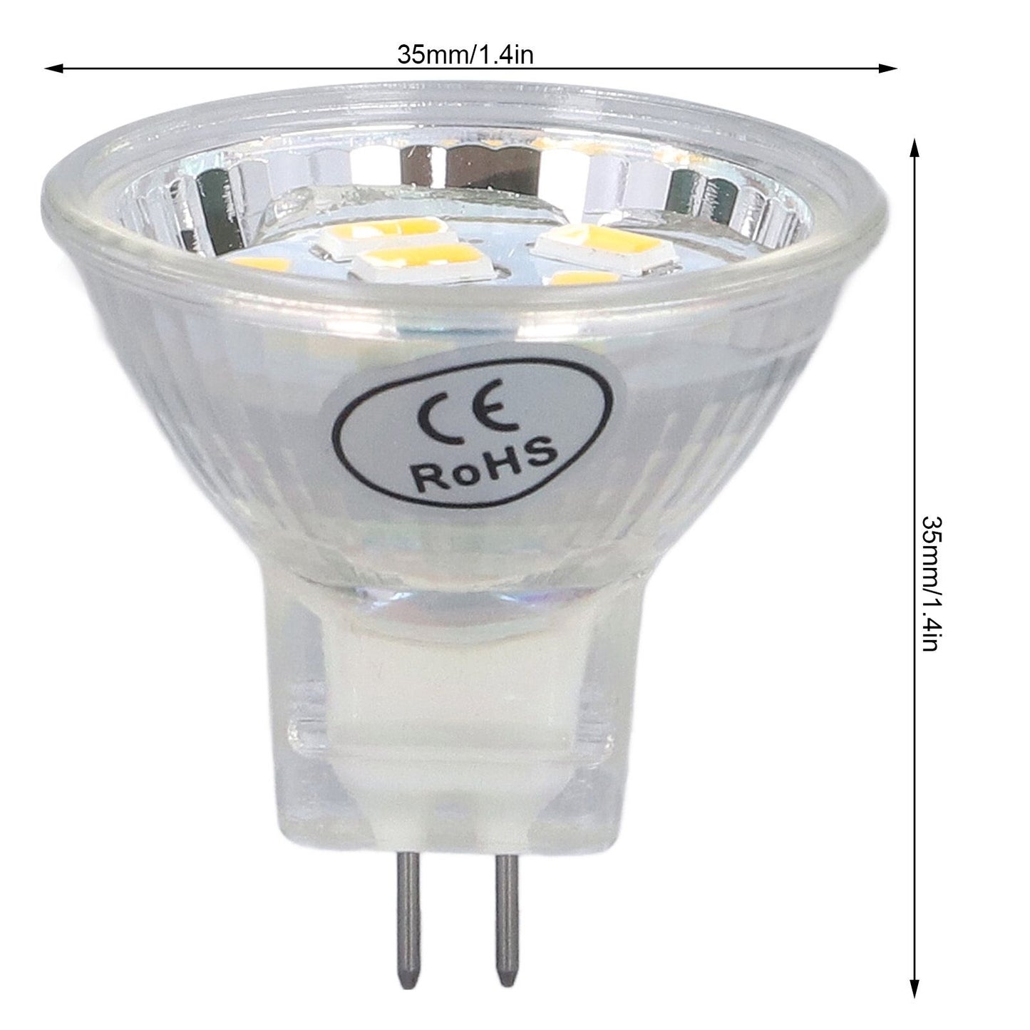 4Pcs MR11 LED Bulb 3W 300lm Bulb with 9 Beads Double Pin Base for Spotlight Landscape LampWarm White Light