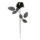 Artificial Rose Lifelike Decorative Bendable Fake Flower With Skull Head for Halloween Party Black
