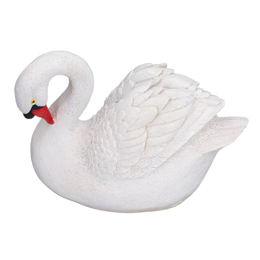 Resin White Swan Figurine Resin White Goose Statue for Outdoor Garden Yard Decoration