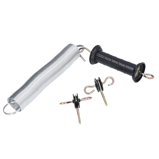 Electric Fence Gate Kit PP Iron 5 Meters Animal Spring Door Accessory with Handle Insulated Nail for Livestock