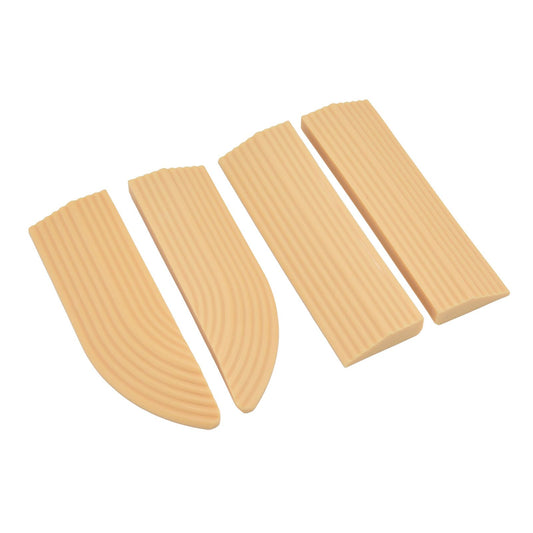 4PCS Universal Sweeper Door Sill Stair Wheelchair Door Sill Free Assembly Rubber Door Threshold ProtectBeige