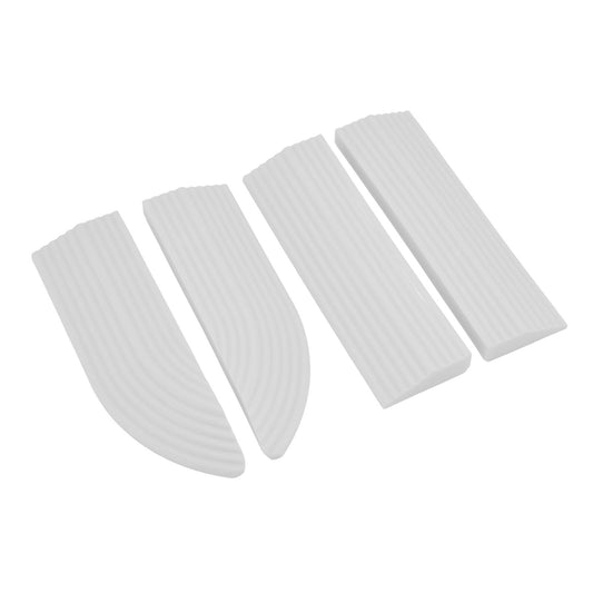 4PCS Universal Sweeper Door Sill Stair Wheelchair Door Sill Free Assembly Rubber Door Threshold ProtectWhite