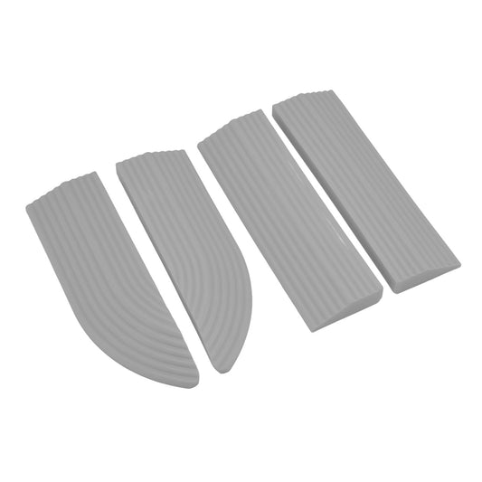 4PCS Universal Sweeper Door Sill Stair Wheelchair Door Sill Free Assembly Rubber Door Threshold ProtectGrey