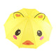 Kid Umbrella Lovely Cartoon Animal Easy Operation Light Weight Girls Umbrella for Raining Clear DayYellow