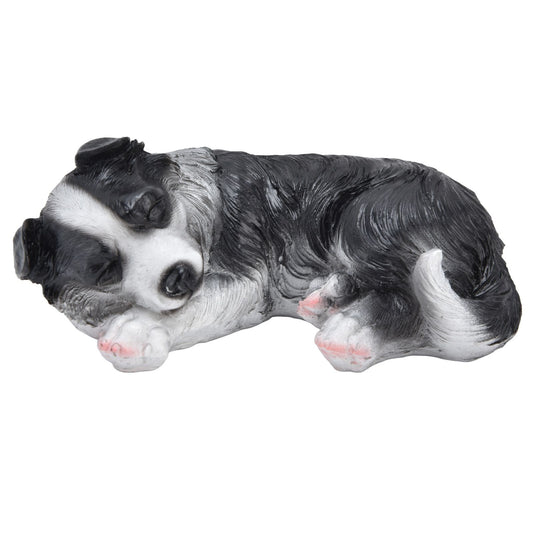 Dog Ornament Textured Exquisite Vivid Real Cute Dog Statue for Garden Lawn Desk Decoration