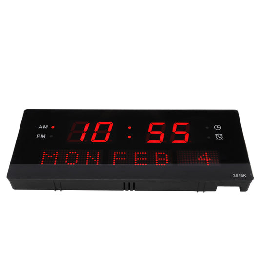 LED Wall Clock Decorative Black Frame Elegant Style Hanging Holes Digital Display Electric Desk Clock 100 to 240V AU Plug