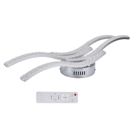 LED Ceiling Light Remote Control Dimming 4 Wavy Ceiling Lamp Tube for Living Room Bedroom AC85‑265V