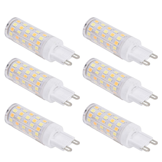 6PCS 66LED G9 Light Bulb 9W 85‑265V Small Ceiling Lamp Bulb 3 Light Color Wall Lamp Bulb for Home