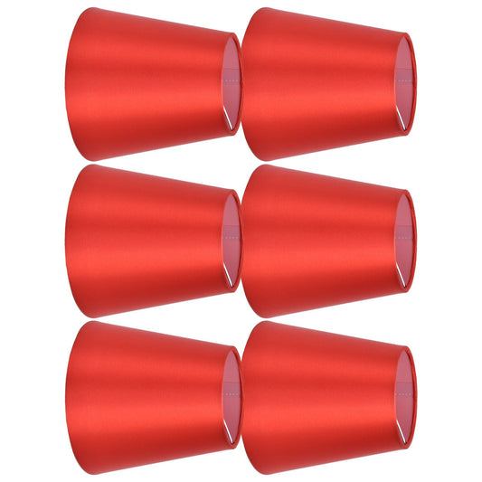 6PCS E14 Lamp Shade Fabric Lampshade Table Lamp Ceiling Lamp Shade for Bedroom Living RoomBright Red PX150
