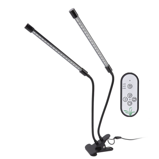 Plant Grow Light Dimmable Timing Full Spectrum USB Powered Dual Head Clip On LED Plant Lamp for Indoor 30W
