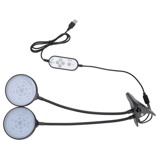 30W Double Head LED Plant Growing Lights Clip On 5 Level Brightness Grow Lamp for Indoor Plants