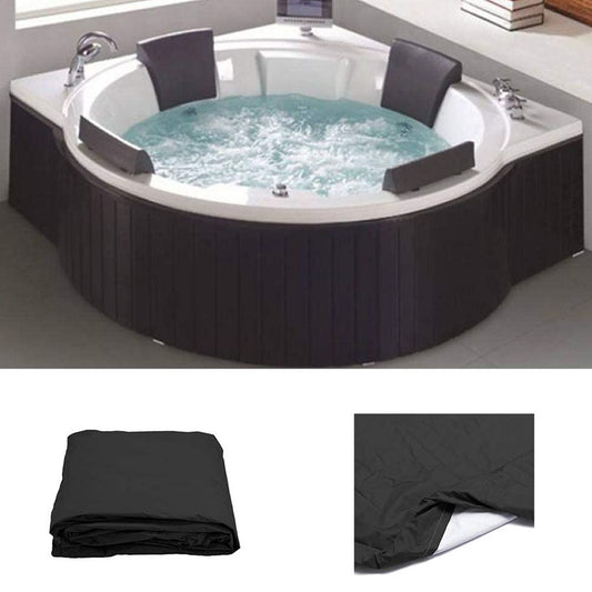 Round Hot Tub Cover Pool Dust Cover Bathtub Drawstring Oxford Cloth Cover for Outdoor Pool Brown