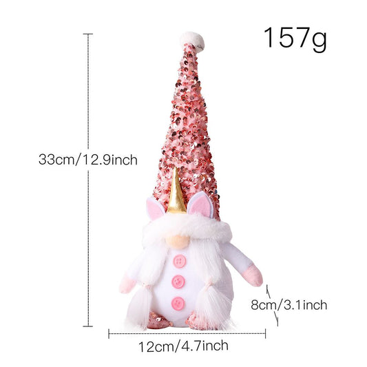 Pink Gnome Plush Dwarf Doll Home Table Ornaments Holiday Decorations