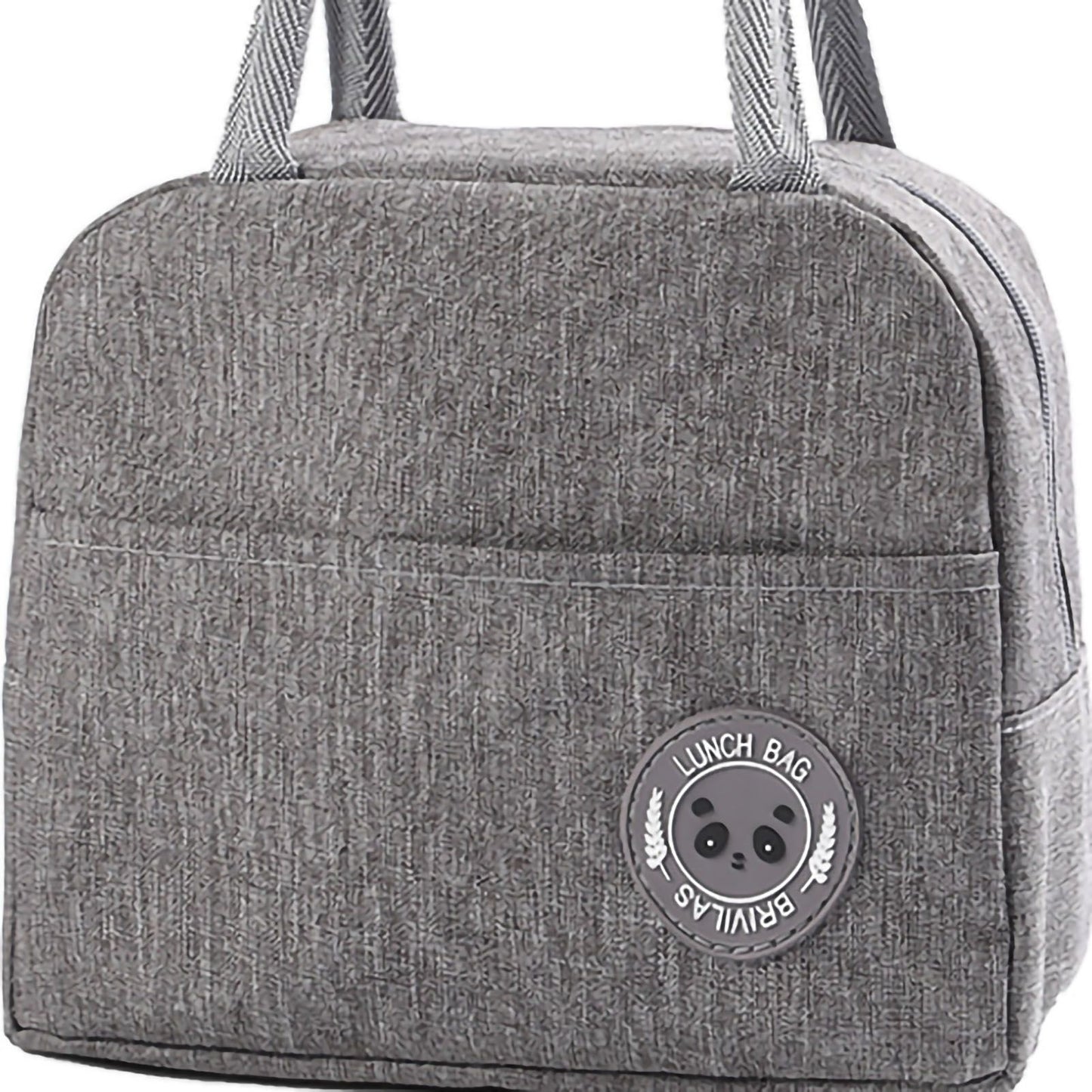 Lunch Bag High Capacity Reusable Tote Heat Preservation Dinner Insulation Hangbag Gray