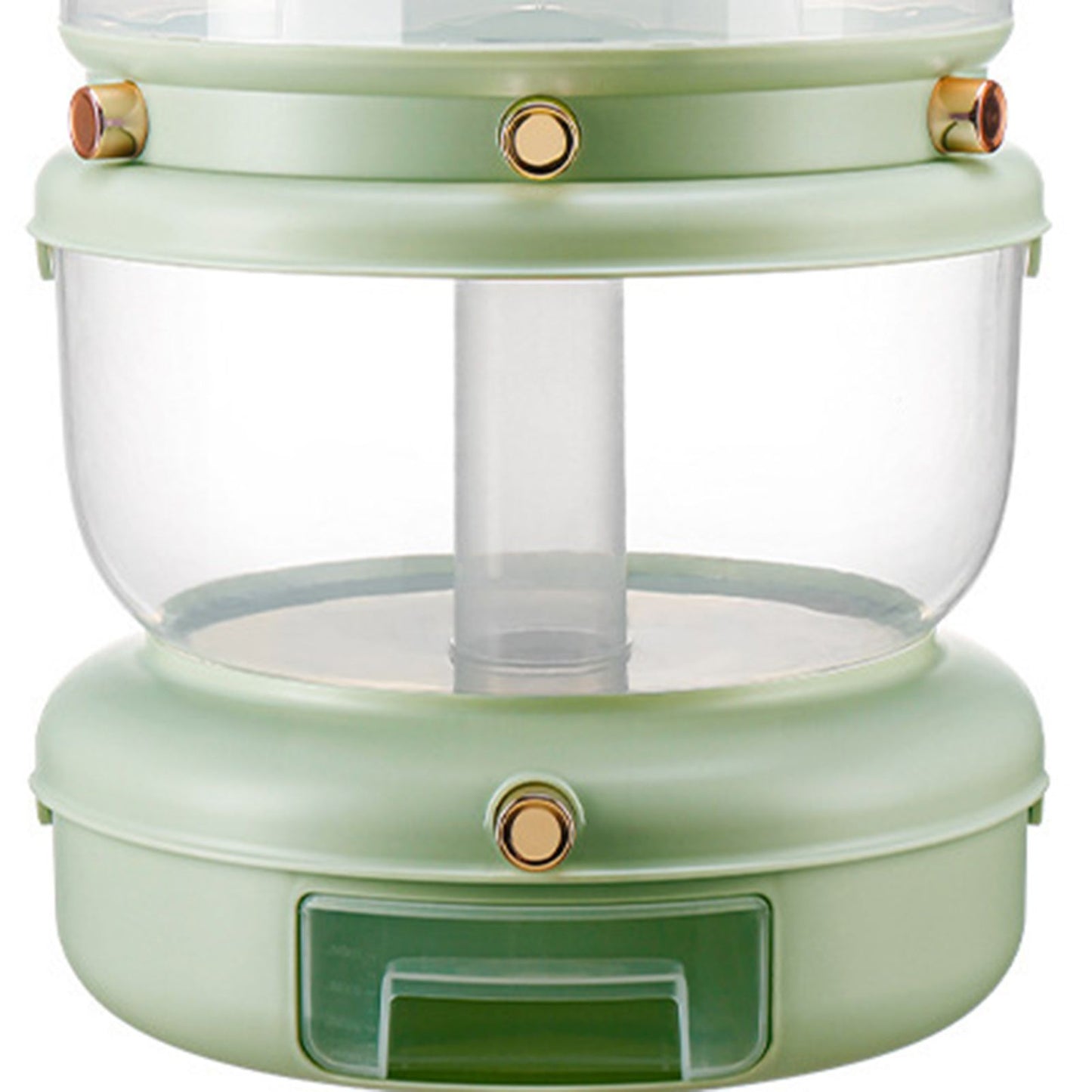 Grains Storage Box Rotatable Sealed Divided Button Rice Storage Tank for Kitchen Home Light Green
