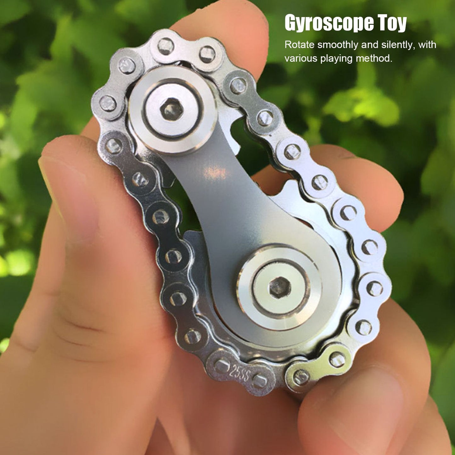 Gyroscope Sprockets Chains Flywheel Stress Relief Decompression Toys for Kids AdultsStainless Steel
