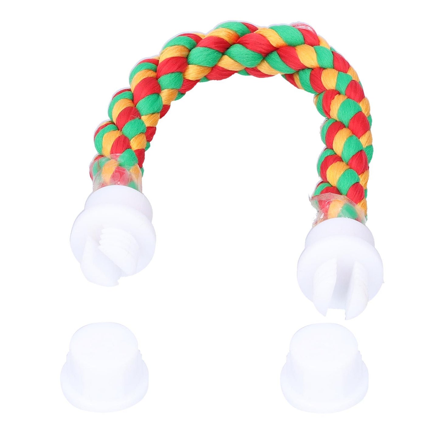 Bird Parrots Stand Colorful U Shape Cotton Rope Standing Climbing Bar Chewing Toy