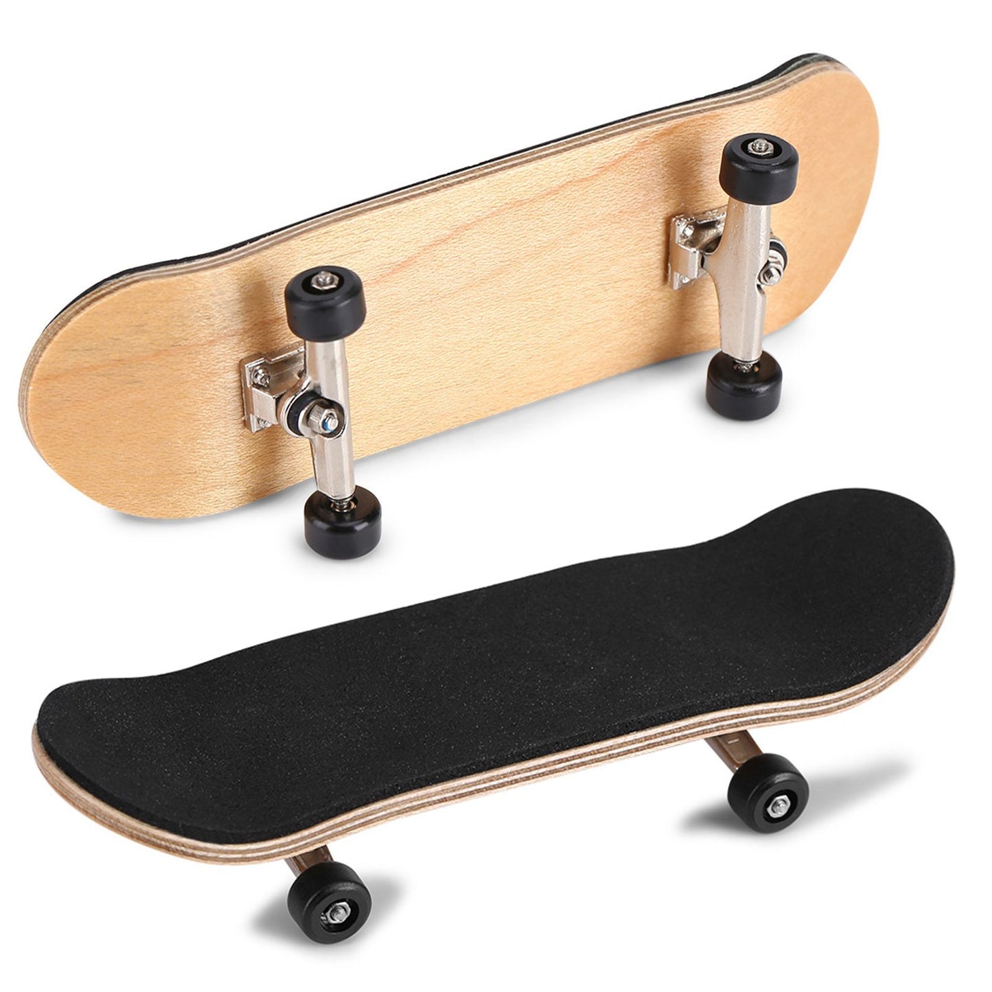 1Pc Maple Wooden Alloy Fingerboard Finger Skateboards With Box Reduce Pressure Gifts Black