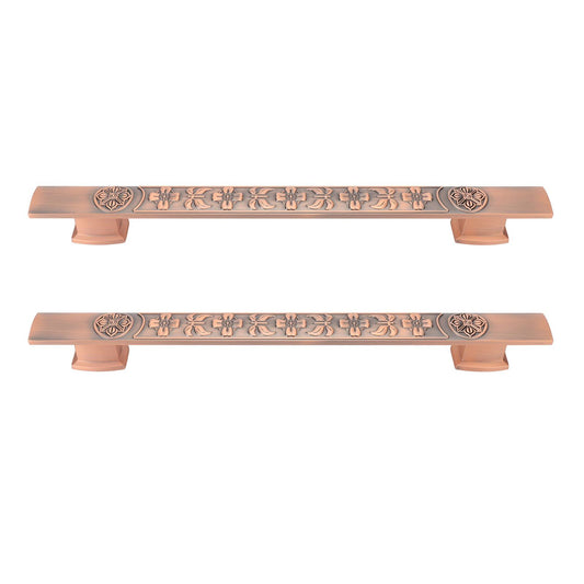 2Pcs Retro Push Door Handles Zinc Alloy European Vintage Door Pull Handle for Kitchen Bathroom Cabinet Doors Red Retro