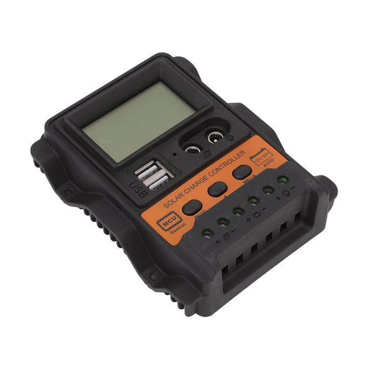 12V 24V Dual USB Solar Charge Controller PWM Photovoltaic Solar Panel Charge Regulator with LCD Display 30A