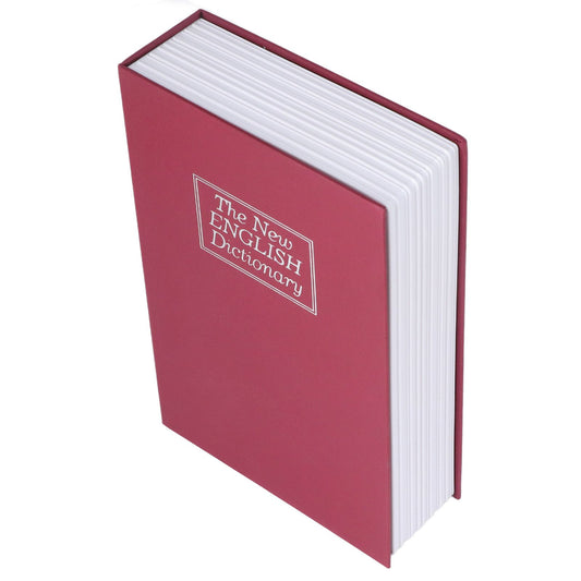 Book Safe Case Simulation Portable Safe Storage Box with Combination Lock for Bank Cards Jewelry Money Red